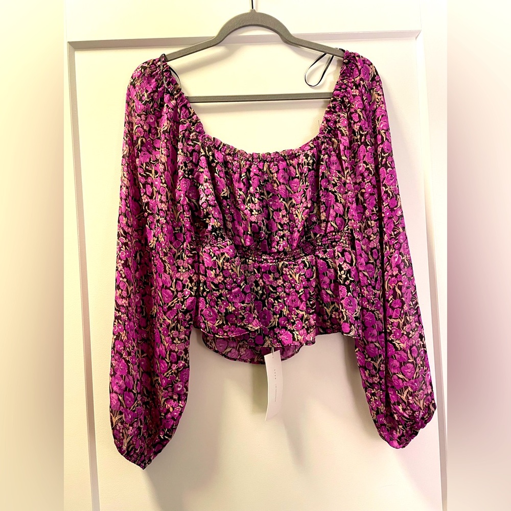Lush purple floral blouse